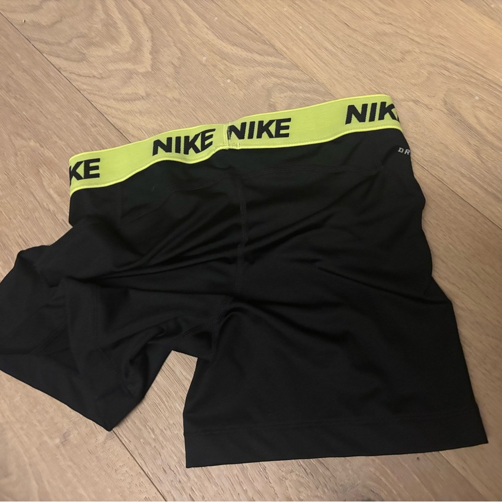 Nike Black and Bright Yellow Dri-FIT Shorts